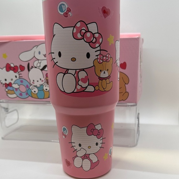 Hello Kitty Pink Tumbler with Cute Characters - Picture 3 of 5